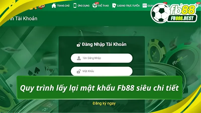 Các bước lấy lại mật khẩu Fb88
